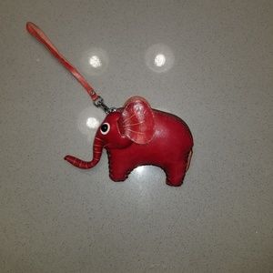 Genuine Leather Elephant Wristlet